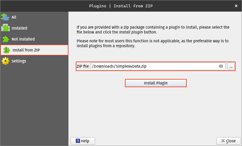 Simplex4Data Erweiterung installieren